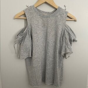 LC Lauren Conrad Light Gray Knit cold shoulder Top women Xs
